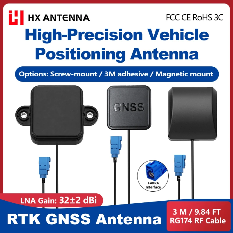 New Screw-Mounted High-Precision Vehicle Antenna, L1/L2/L5 GNSS Antenna, Outdoor Positioning Antenna, Shock-Resistant and Sturdy