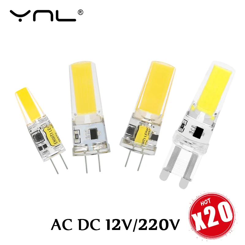 20PCS Mini G4 LED COB Lamp 3W 6W Bulb AC DC 12V 220V Candle Lights Replace 30W 40W Halogen for Chandelier Spotlight