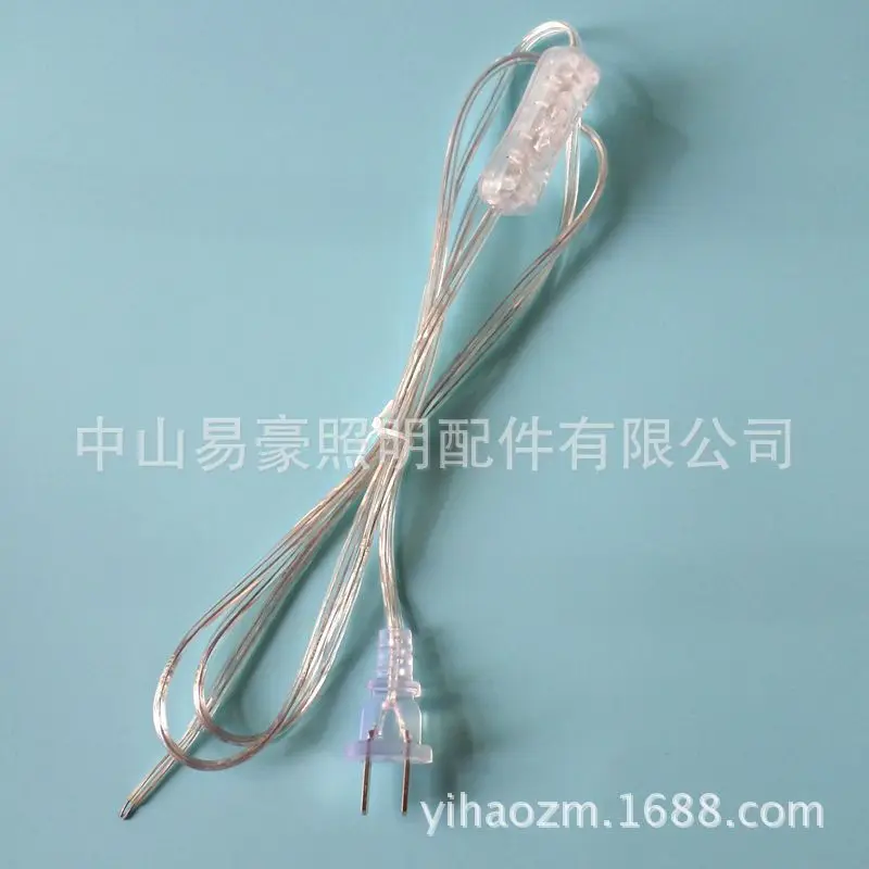 

18M Clear Lamp Cord Switch Transparent Power Cable Replacement Lamp Wire DIY Lighting Extension Cord LED Light Extension Cable