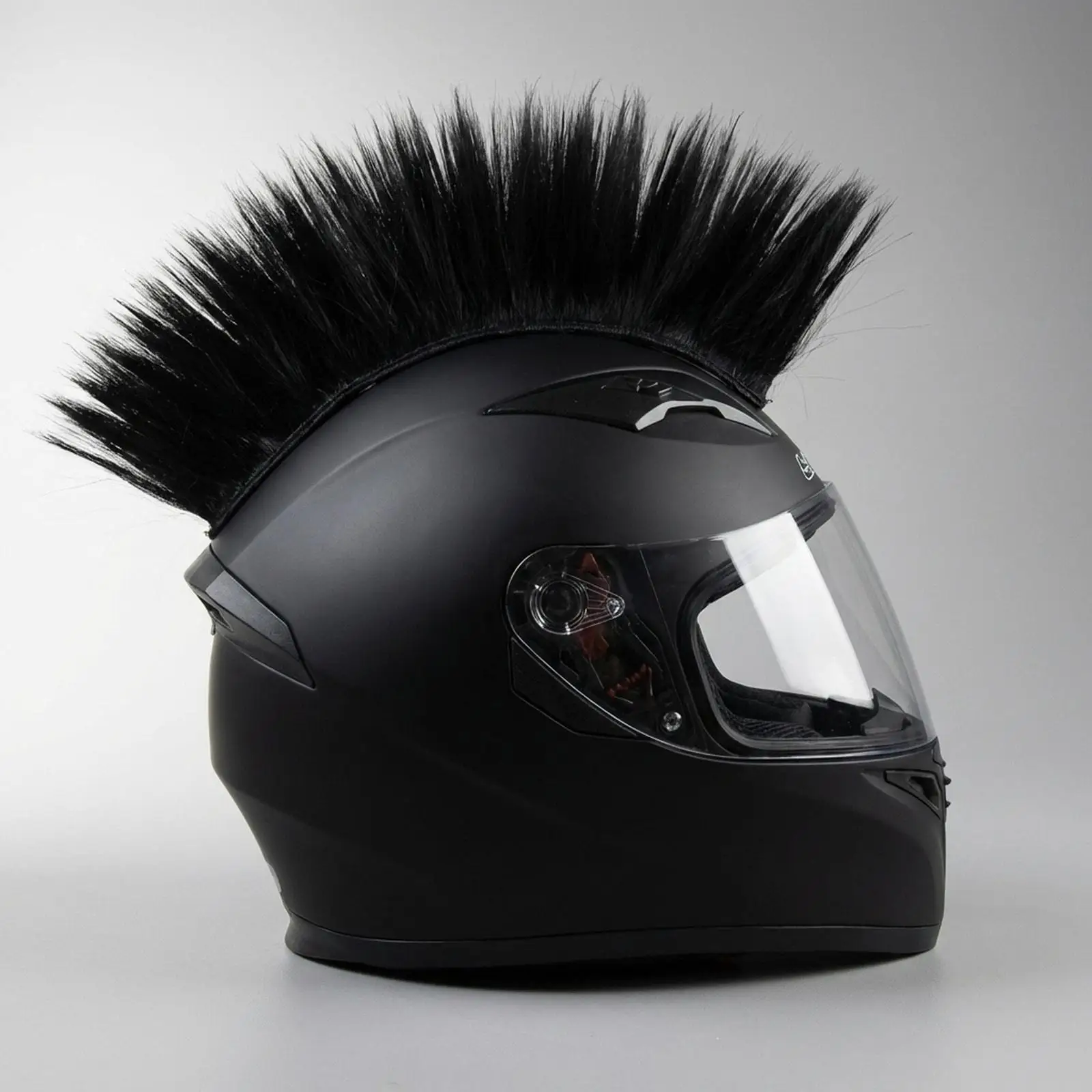 

Helmet Wig Decoration Party Prop Accessory Funny Eye Catching Decor Helmet Mohawk Hairpiece for Christmas Birthday Party