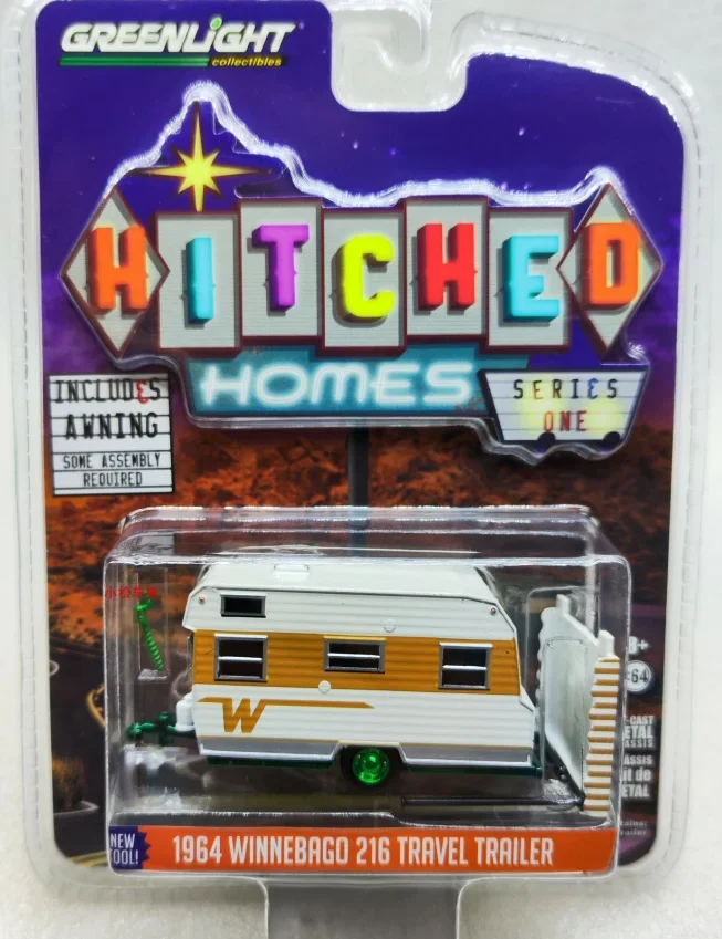 1:64 1964 Winnebago 216 Reisaanhangwagen Diecast Metalen Legering Model Auto Speelgoed Voor Geschenkcollectie