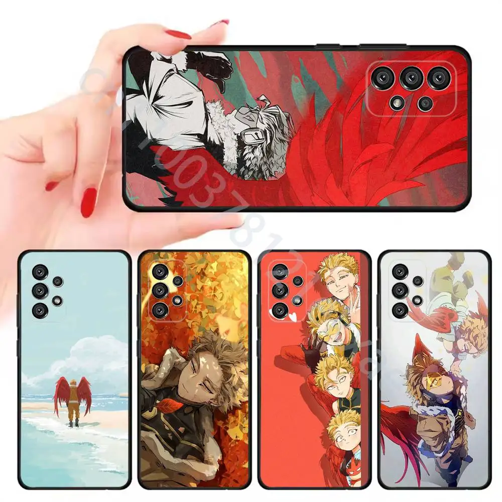 MHA NO.2 Hawks Phone Case For Samsung Galaxy A13,21s,22,31,32,52,53,71,80,A91 Soft Black Shell