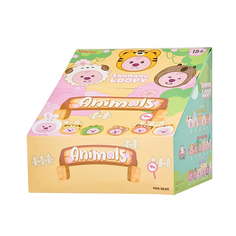 MINISO MINI BEAN Loopy Serie Tier Kopfbedeckung Blind Box Kawaii Dekorative Puppe Modell Ornamente Kinderspielzeug Geburtstagsgeschenk