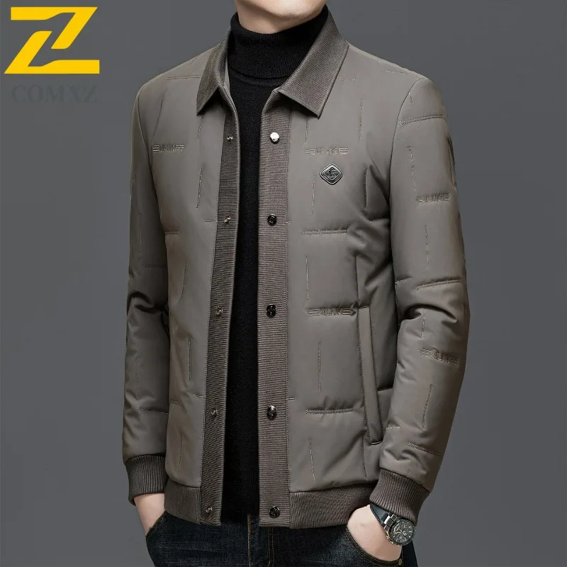 COMXZ New Lightweight Padded Jackets Men Winter Luxury Trendy Thick Warm Shorts Puffer Jacket Designer Windproof Cotton Parka