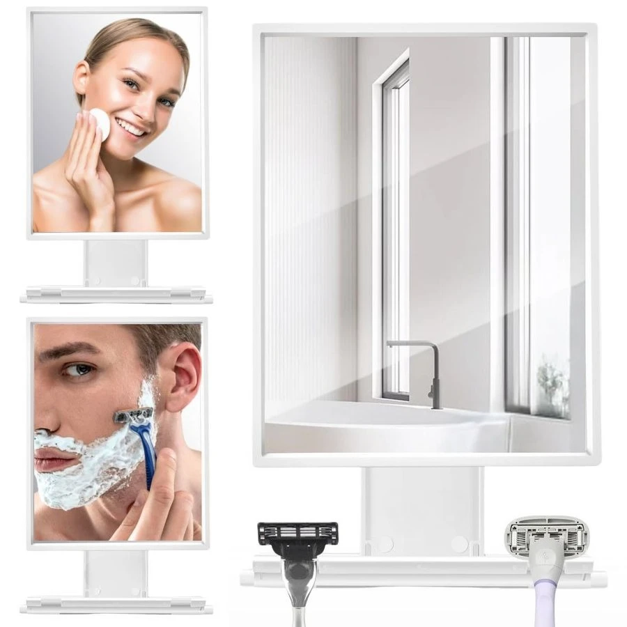 

Fogless Shower Mirror for Shaving amp Makeup Adjustable AntiFog Mirror with Squeegee