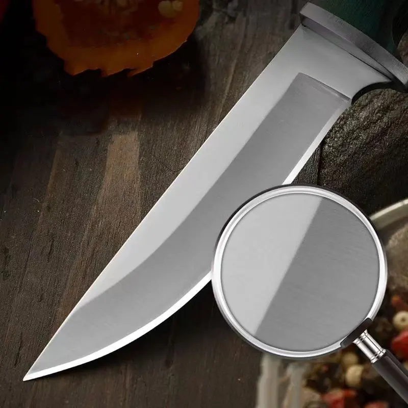 1pc, kitchen knife, peeling knife, fruit knife steak knife, colored wood handle, suitable for family, barbecue