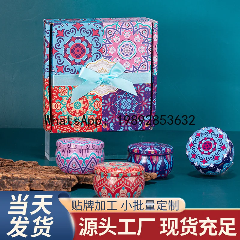

LZ Gift Soybean Wax Plant Essential Oil Dried Flowers Tin Can Scented Candles Holiday Supplies