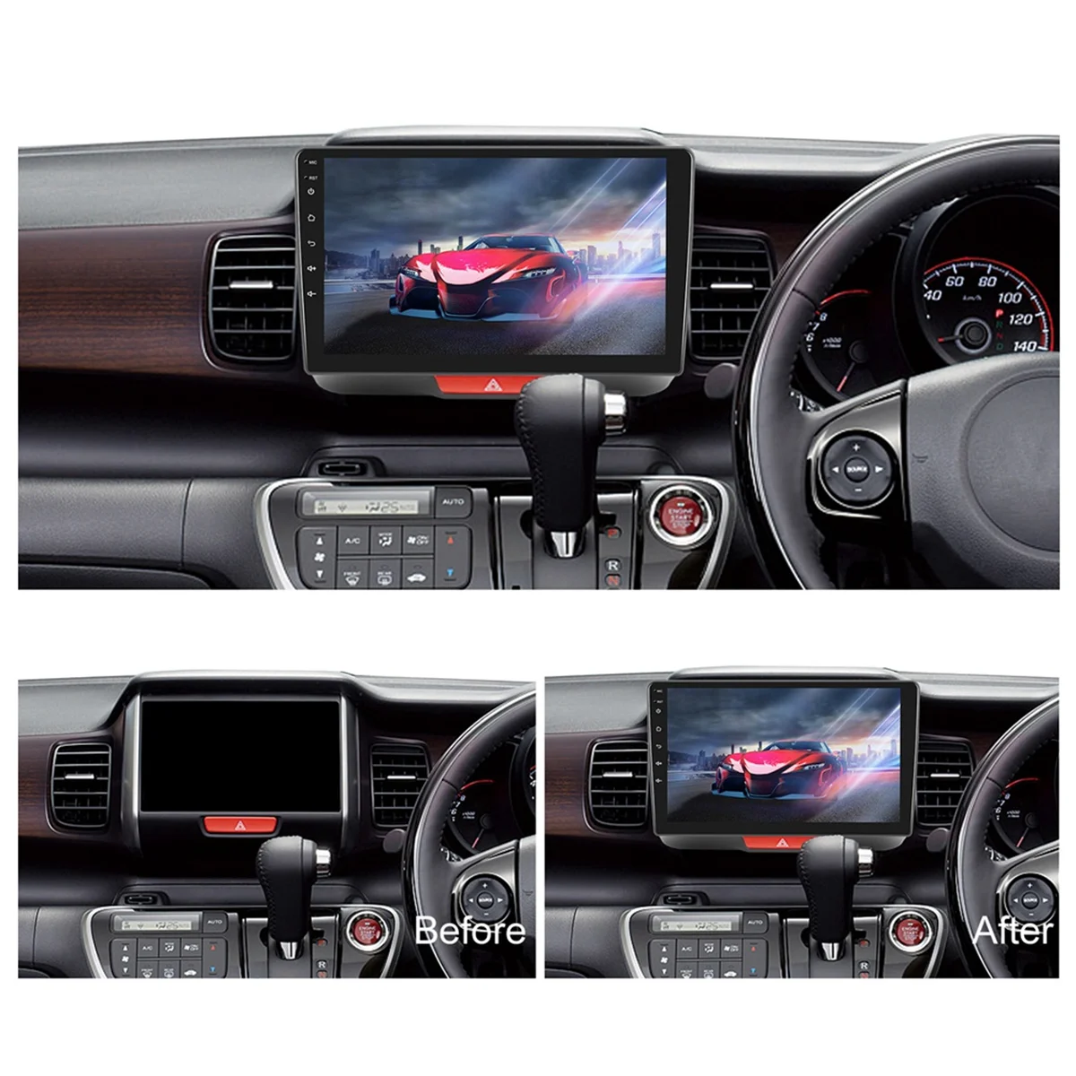 

AB-2G+32G Android 13 9 Inch Car Stereo Carplay Android Auto for Honda N-BOX 2011-2017 RHD, Bluetooth Wifi FM Backup