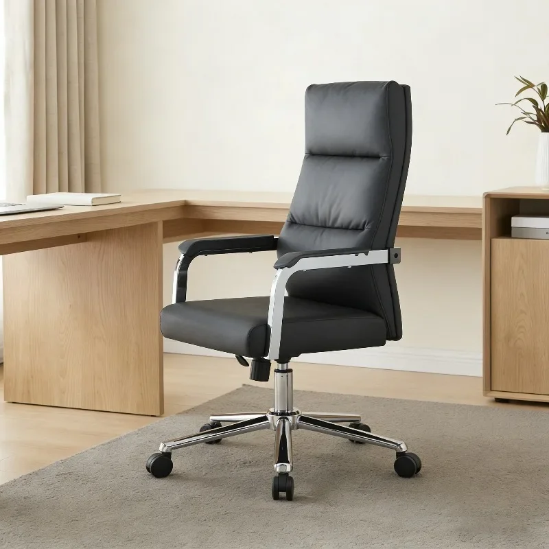 Armchair Luxury Office Chair Comfortable Leather High Back Office Chair Rolling Computer Cadeira Ergonomica Office Furniture
