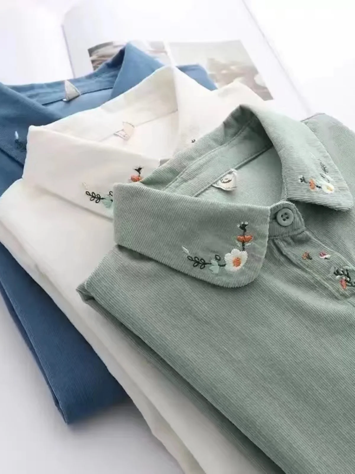 Ele المرأة طويلة Sve المطرزة irt ربيع الخريف قاعدة طبقة الكورية Sle Fre التصميم الفني عارضة Ne #1