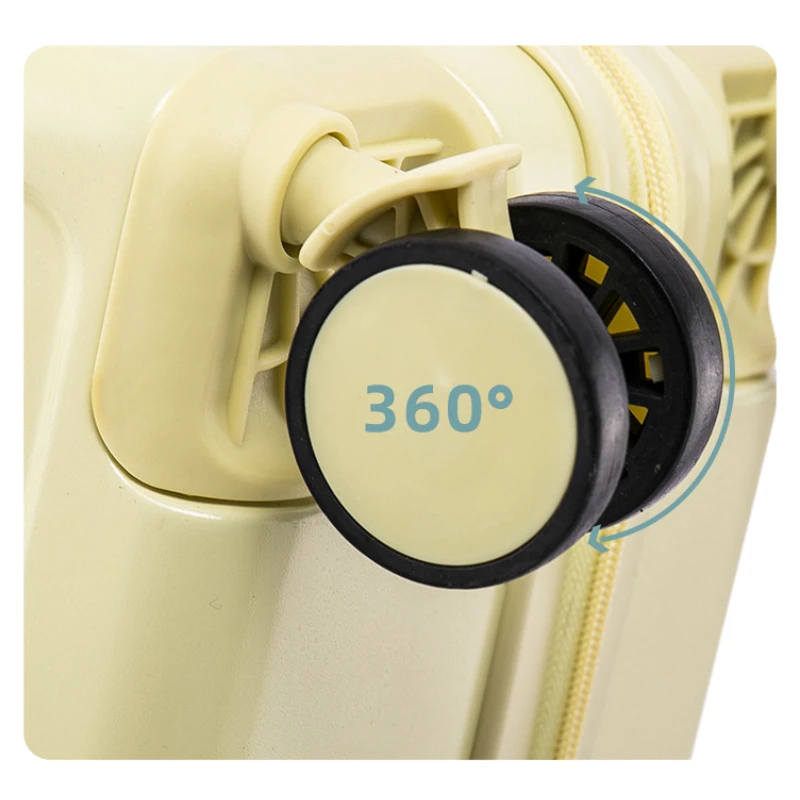 フロントオープン式スーツケース、18インチ20インチ女性用機内持ち込みバッグ、パスワードロック付き軽量ハードシェルキャビンケース、キュート