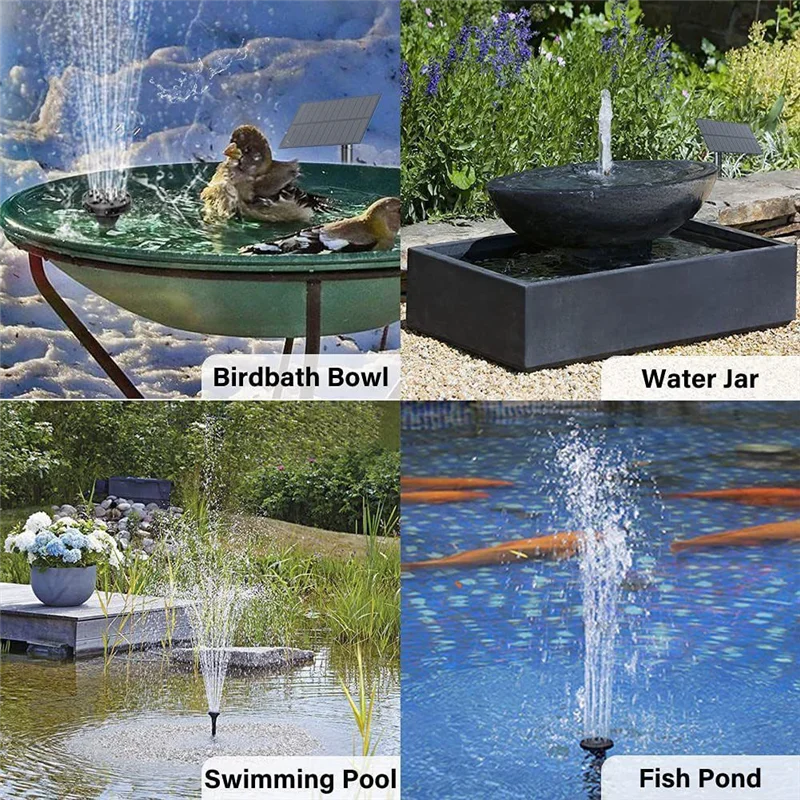 

[stock] 180L/H Solar Power Fountain Pump Water Pump for Bird Bath Garden Backyard Pool Solar Powered Water Fountain Pump