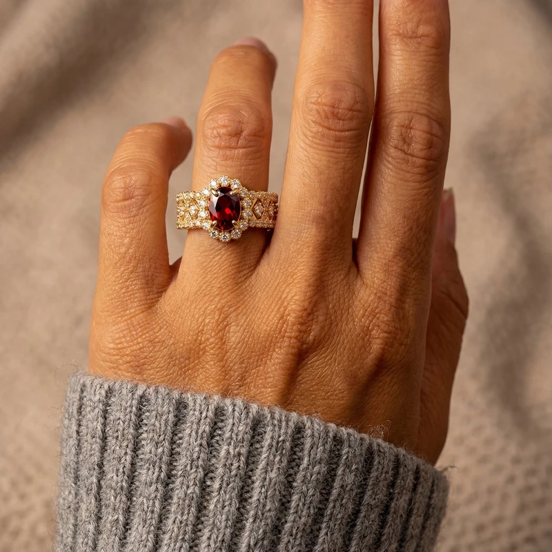 Modische ovale Zirkonia-Ringe für den täglichen Gebrauch für Damen, goldfarben, hochwertige Damen-Accessoires, Hochzeits- und Party-Schmuck