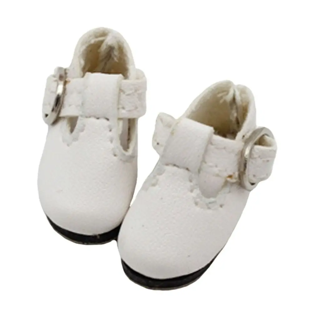 2.8cm * 1.2cm BJD Doll Shoes Mini Size T-shaped Button Doll Princess Shoes Multicolor Fashion Design Doll Leather Shoes