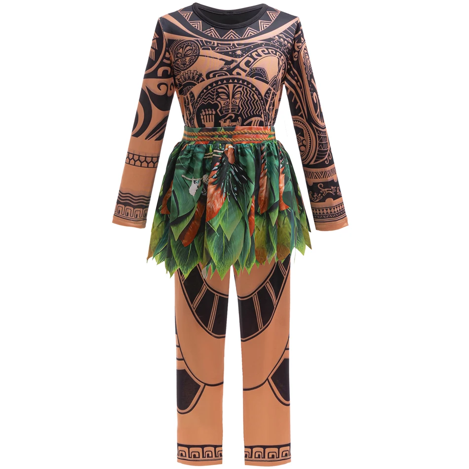 Moana 2 Maui Costume Little Boys Girls Vaiana Dress Up Outfits New Year Kids Role Playing Clothes Purim Festival Sets image 4