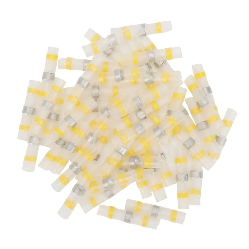 50 Pcs SST Solder Seal Wire Connector Transparent One Step Connection Heat Shrink Butt Connectors Waterproof Insulation