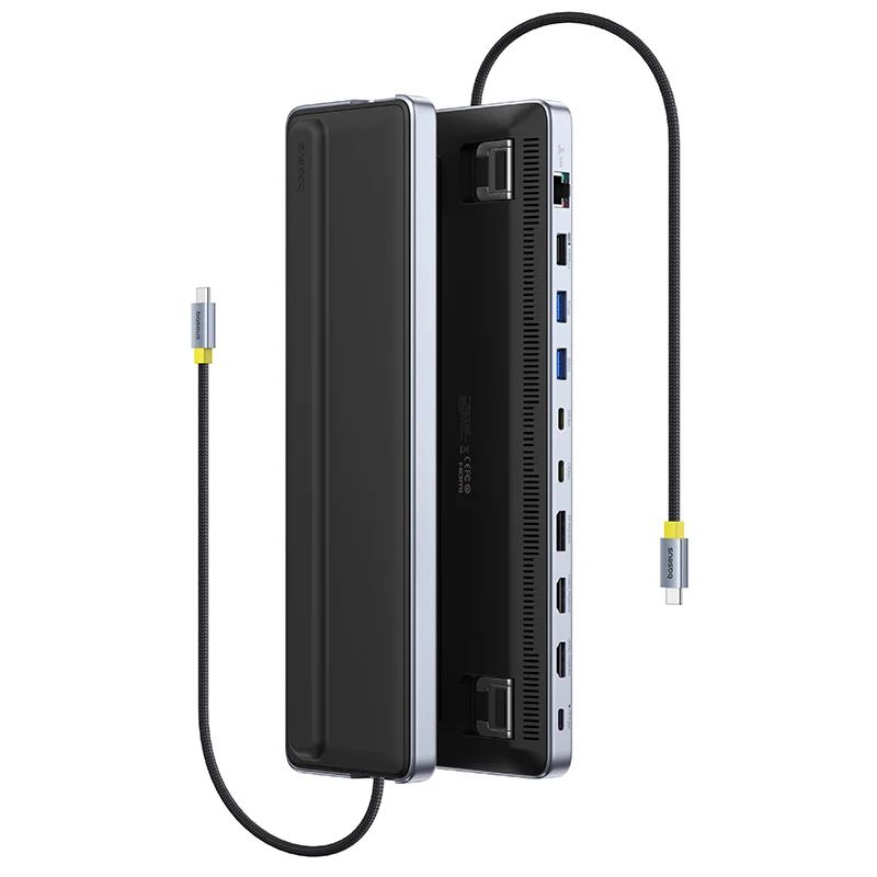 Baseus EH3 12-in-1 USB C Hub HDMI DP 4K 60Hz Triple Display 3.2 für MacBook Laptop PD 100W Typ C HUB mit Ständer Dockingstation