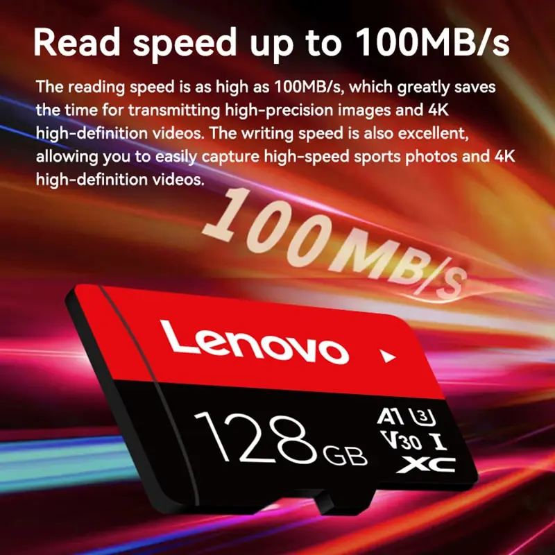 Lenovo Geheugenkaart 512Gb 256Gb 128Gb 64Gb 32Gb U3 V30 4K Full Hd Micro Tf Mini Sd Kaart Tf Geheugen Flash Kaart Voor Telefoon/Computer