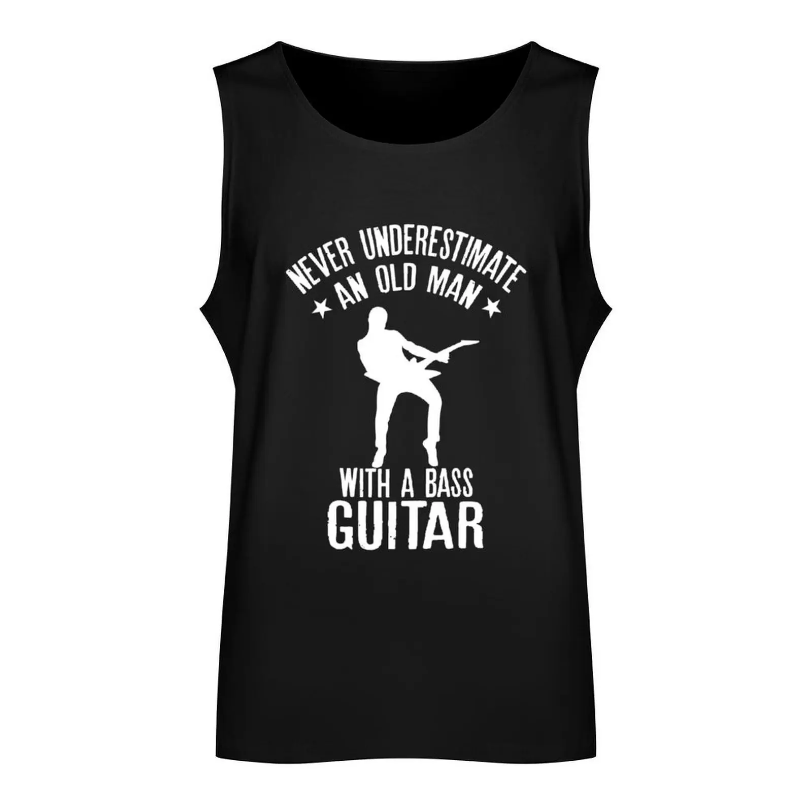 Mens Never underestimate an Old Man with a Bass Guitar Funny Gift Tank Top fitness clothing for men gym t-shirts man vest Vest