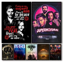 1pc Tv Show Supernatural Poster Self-adhesive Art Waterproof Paper Sticker Coffee House Bar Room Wall Decor