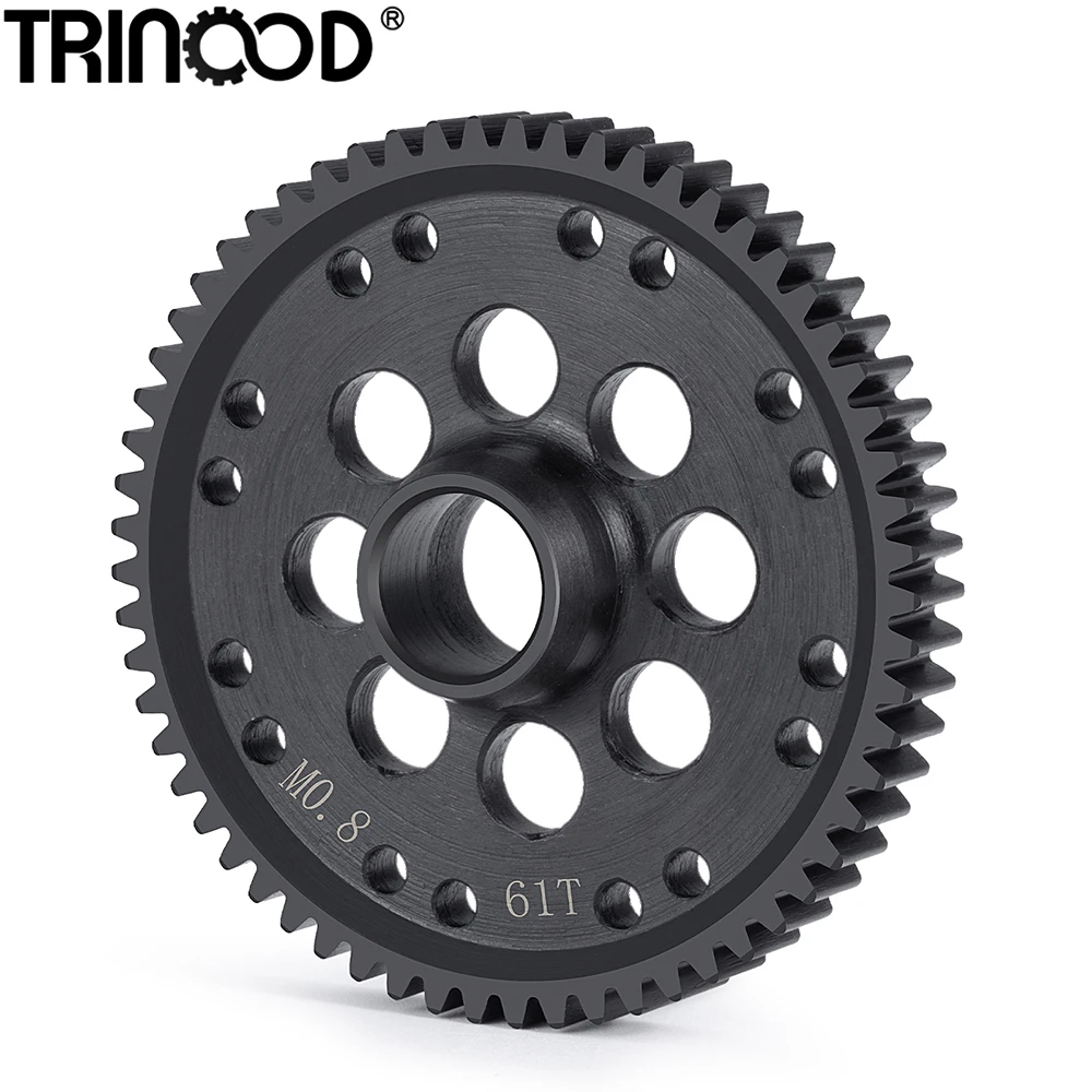 TRINOOD çelik M0.8 32P 61T Spur dişli şanzıman ana dişli için 1/10 GORGON canavar kamyon 2WD RC araba parçaları yükseltme