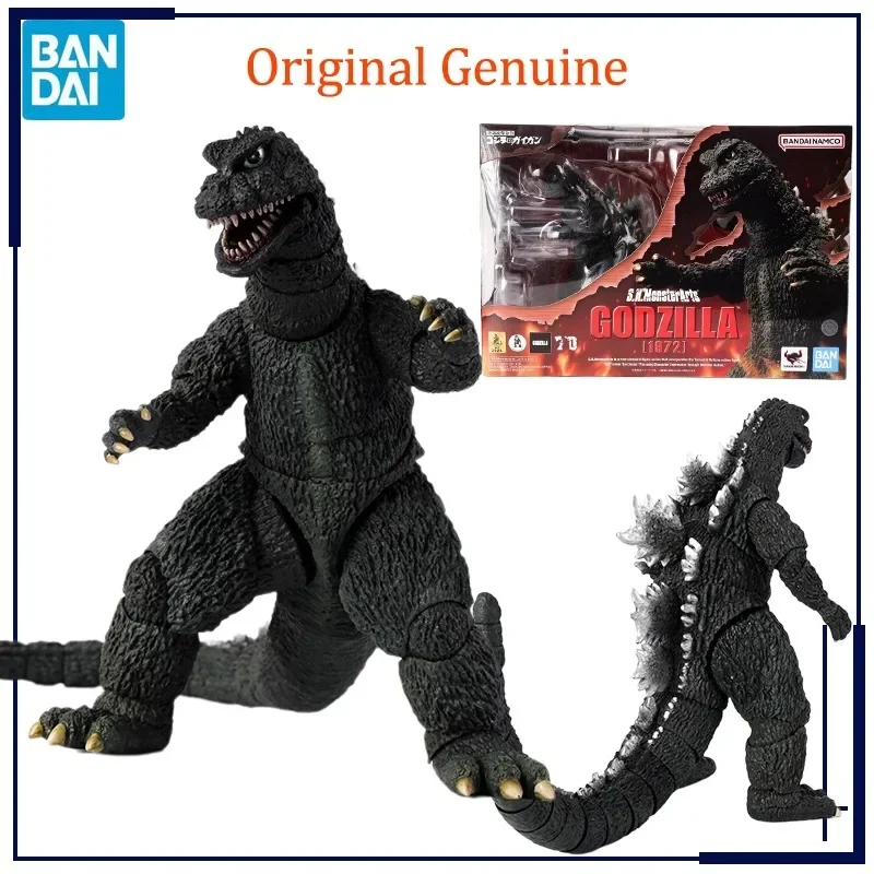 Original Genuine Bandai Anime S.H.MonsterArts Godzilla 1972 Model Toys Action Figure Gifts Collectible Ornaments Boys Kids Girls