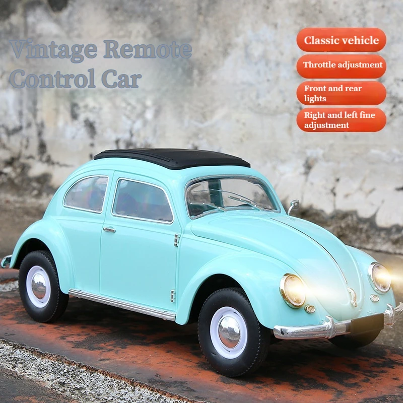 

1:16 D62mini Full-Size Simulation Vintage Beetle Remote Control Drift Car Retro 1950s Style Climbing Toy Model RC Car for Kids