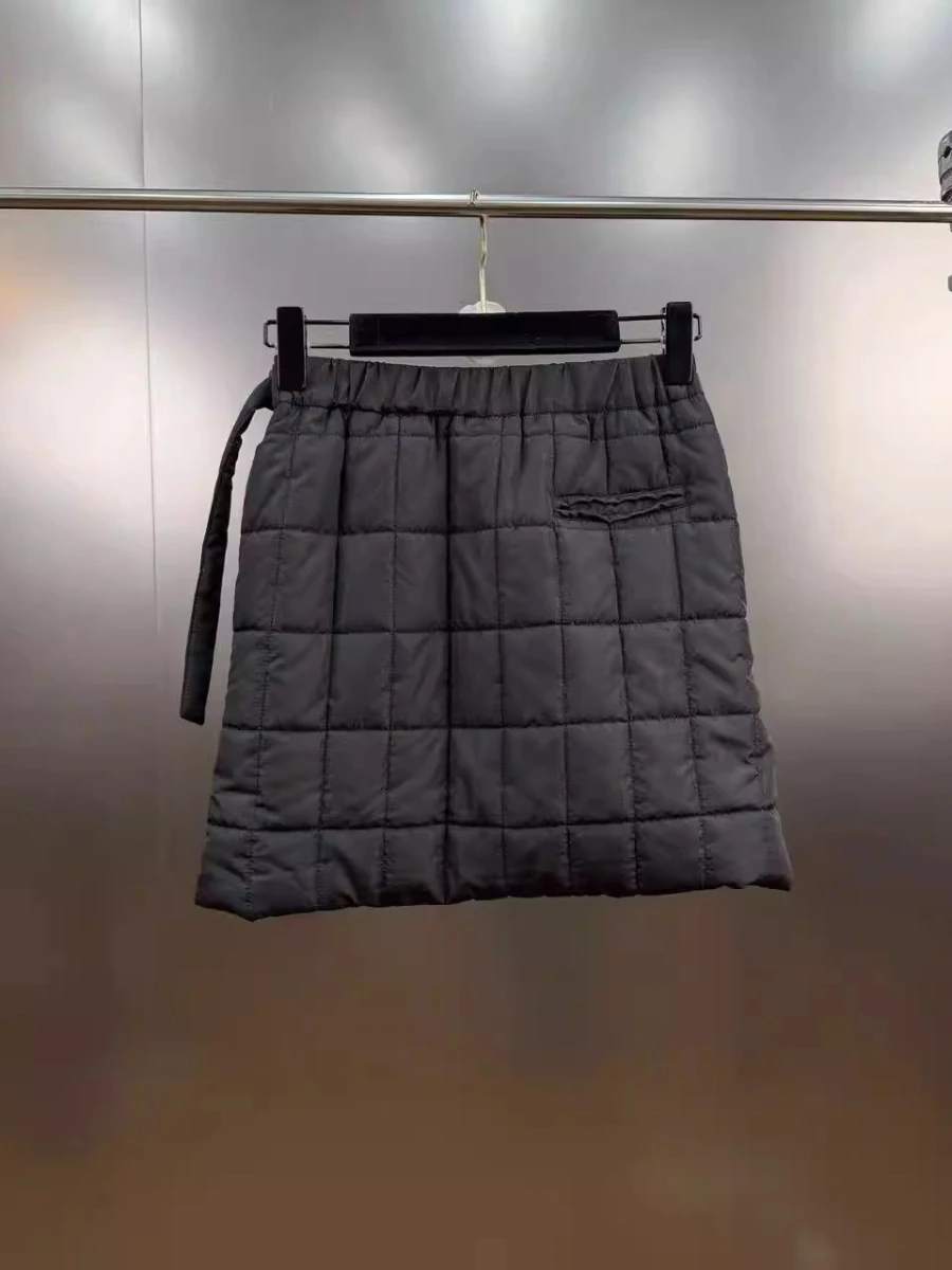 CHICEVER Black Spliced Plaid Basics Skirt Female High Waist Loose Vintage Design Women's Short Skirts Autumn New Fashion Style