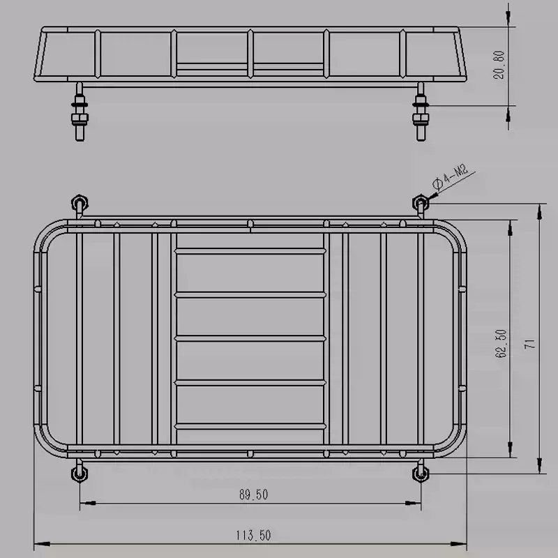 RC 1/14 Cab Canopy Frame Roof Rack for Tamiya Hydraulic Excavator Loader Dump Truck for SCANIA MAN VOLVO Trailer Tipper DIY Part