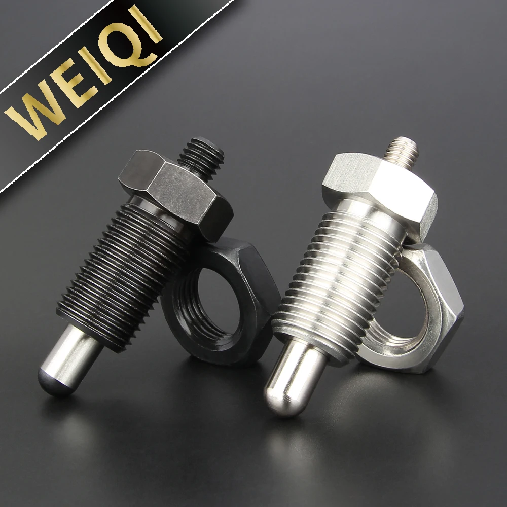 Factory In Stock M8/10/12/16mm Carbon Steel/Stainless Steel Spherical Pin Index Plungers With Nuts Knobless Locating Screw/Bolts