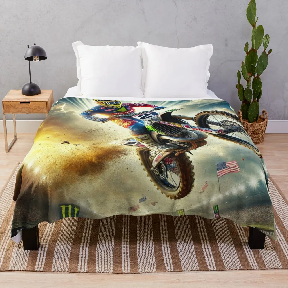 Ken Roczen: Soaring to Victory in the Heart of Motocross Throw Blanket warm winter Quilt sofa bed Retros Blankets