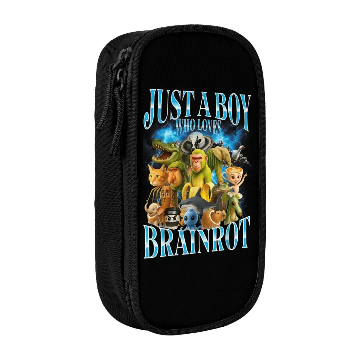 

Just A Boy Who Loves Italian Brainrot Pencil Cases Pencilcases Pen Box for Girls Boys Large Storage Bag Students School
