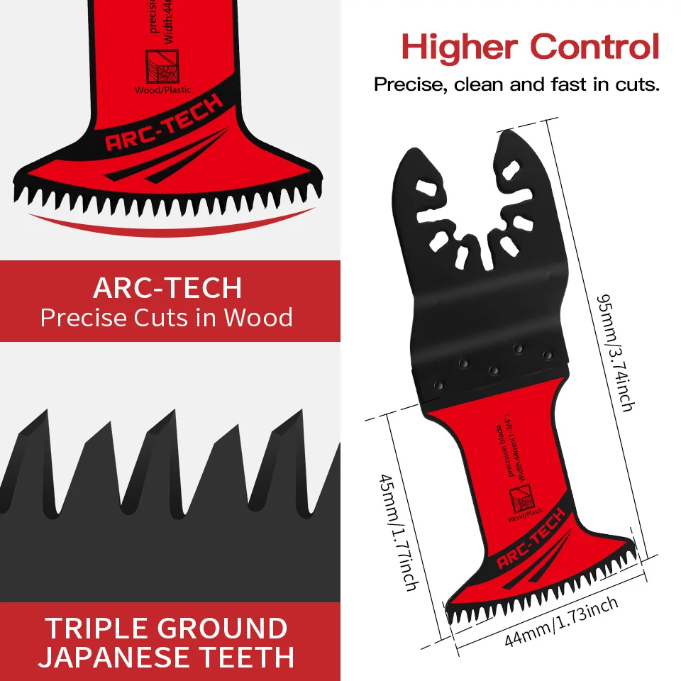 3/10/12PCS Oszillierende Sägeblätter Arc Tech Bimetall und japanische Zähne Multitool-Klingen Präziser Schnitt für Holz, Kunststoff, Nägel, Metall – Detail 2