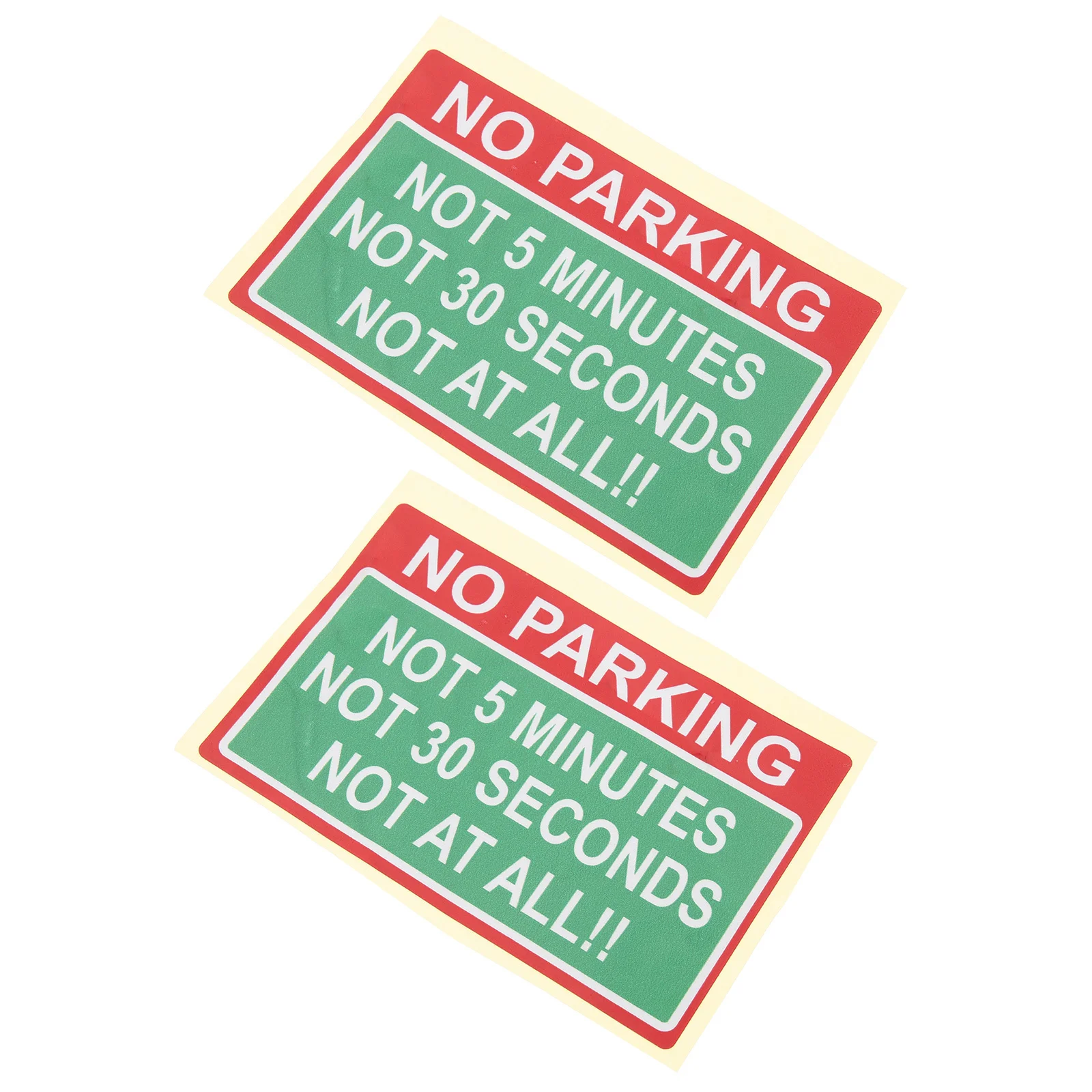 2pcs No Parking Sign Car Sticker Waterproof Pvc For Entrance Safety Warning Reminders Vehicle Sticker