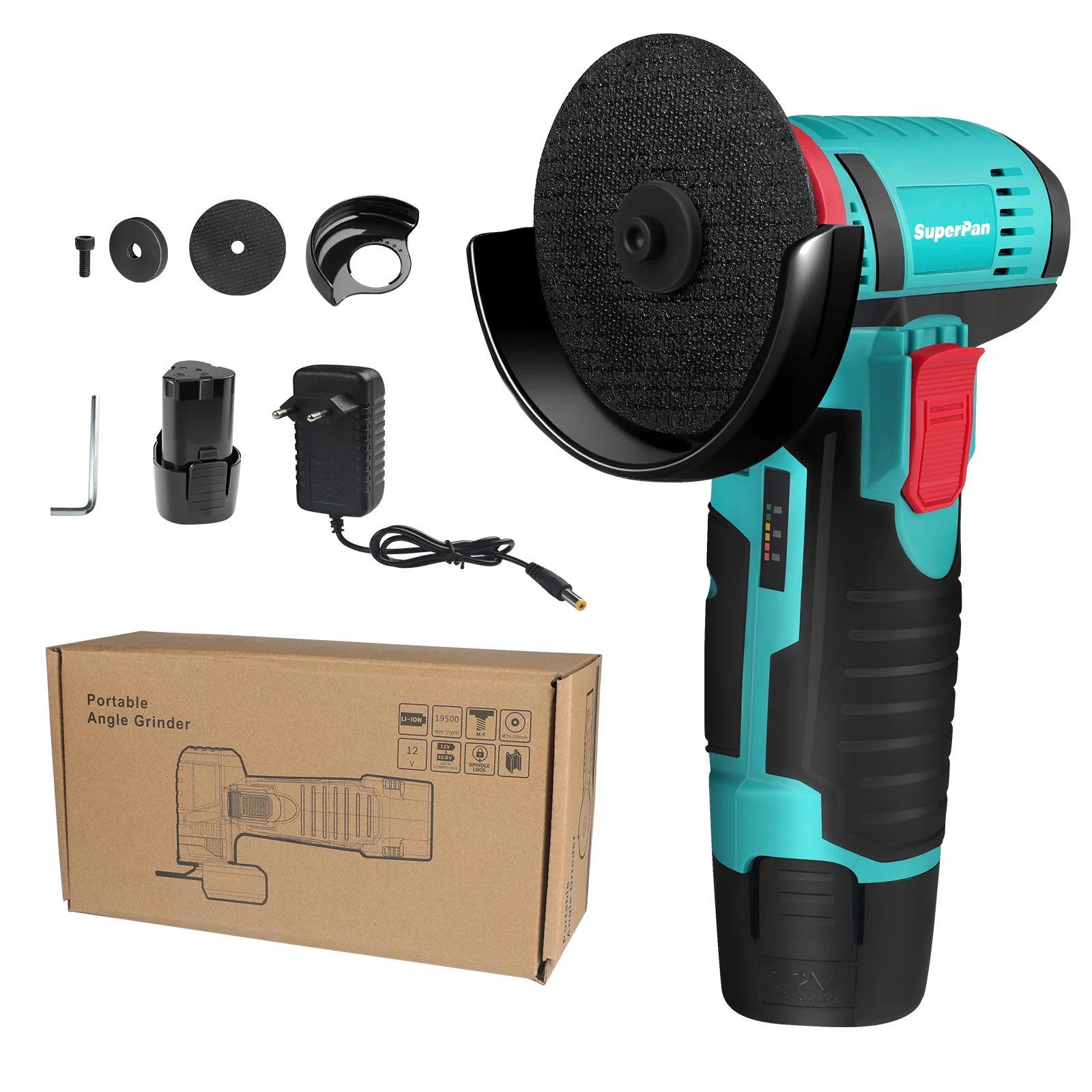 

Micro angle grinder, 12v rechargeable grinding tool, 19500rpm, polishing grinder for cutting diamonds, cordless polishing machin