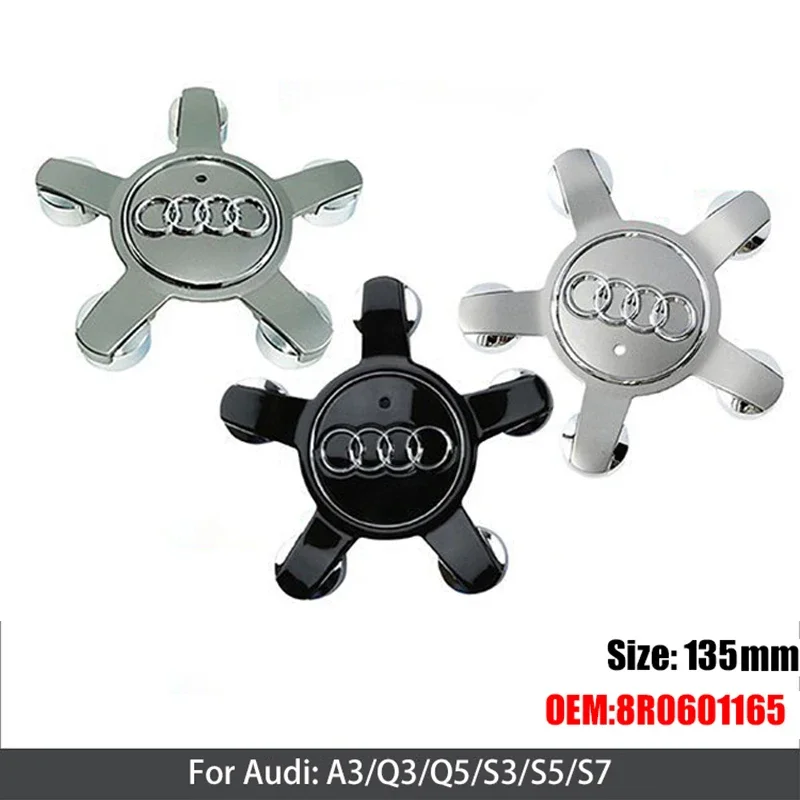 4PCS 135mm Wheel Center Hub Cap For Audi Cool Autobots Logo Car Tire Sticker 8R0601165 4L0601165D 4F0601165N Auto Accessories