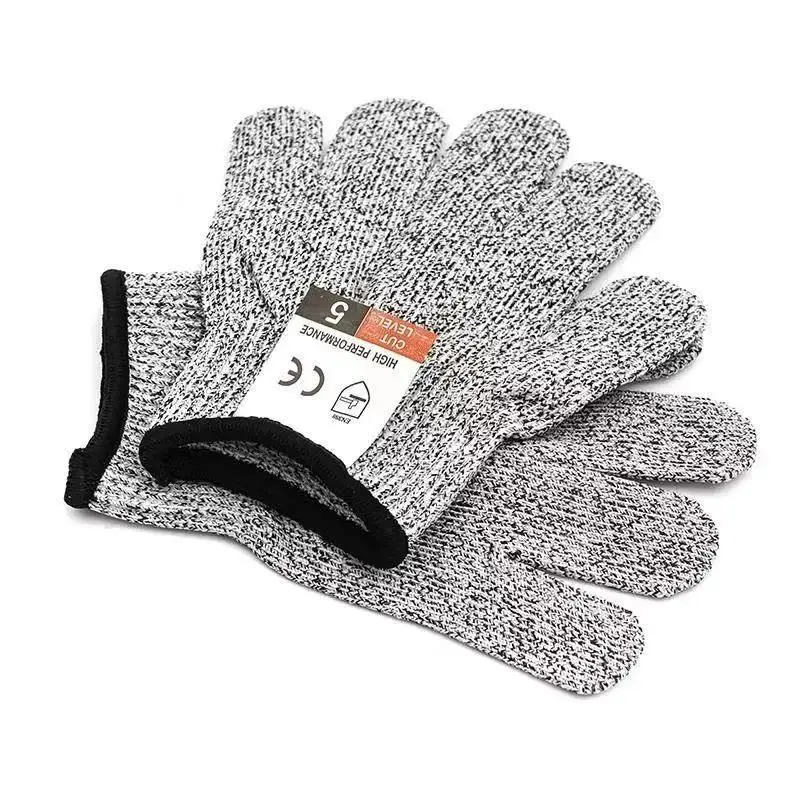 Level 5 HPPE Anti-Cut Gloves Kitchen Gardening Anti-Cut Knitted  Gloves Anti-Thorn Wear-Resistant Glass Building Cutting Gloves view 5