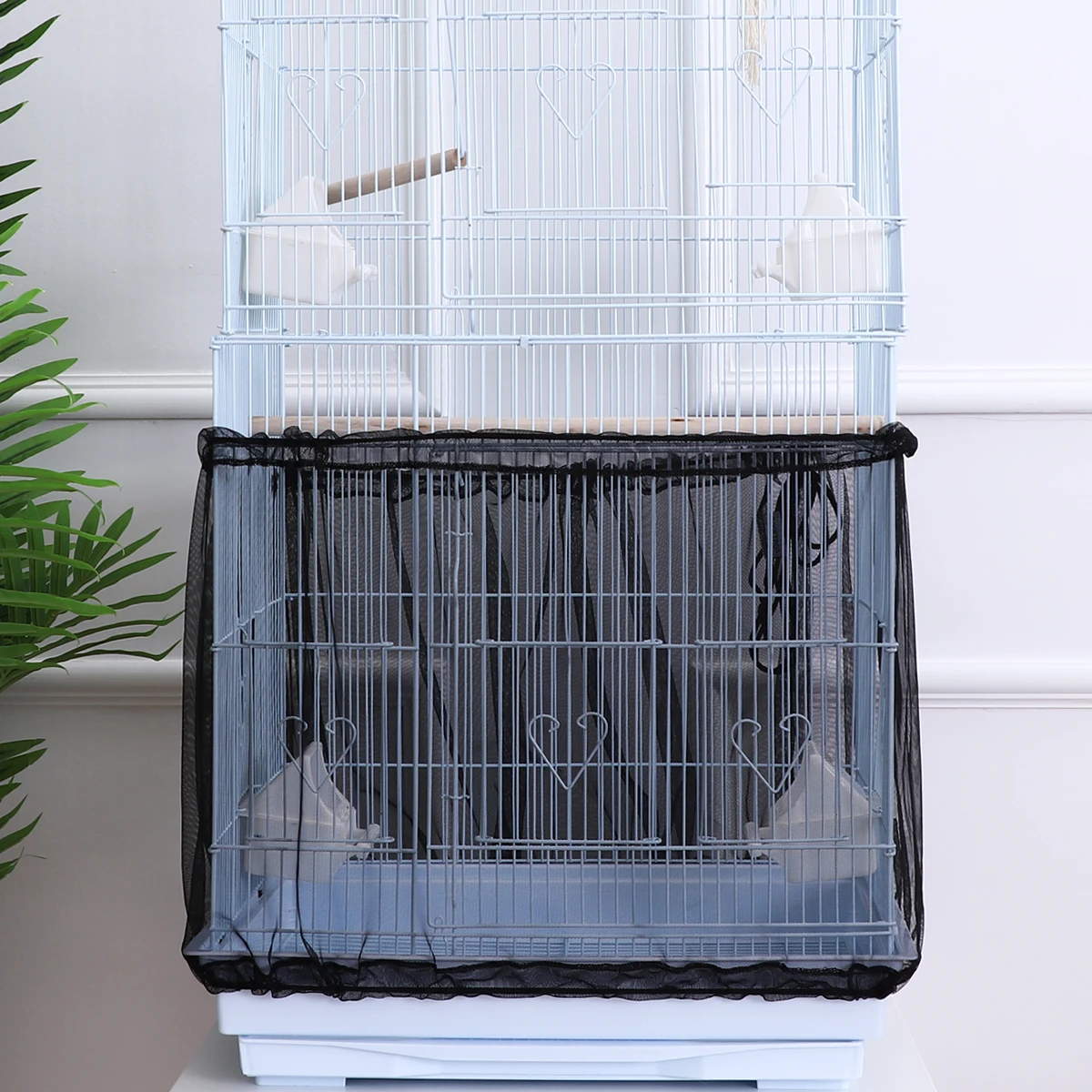 

Bird Cage Dust Cover Mesh Cage Net Skirt Accessories Large Size Adjustable Fit Prevent Scatter Keep Interior