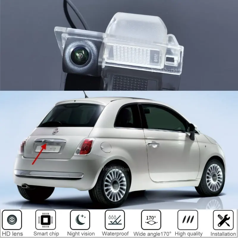 Car Rear View Reverse Backup Camera For FIAT 500 2009 2010 2011 2012 2013 2014 2015 For Parking HD Night Vision