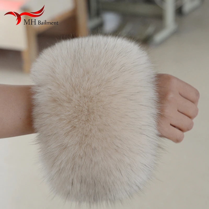 

Winter 2021 Warm 100% Real Fox Fur Cuffs Genuine Ladies Warm Arm Cuff Sleeve Natural Fox Wrist Fashion Luxury Sleeves Women