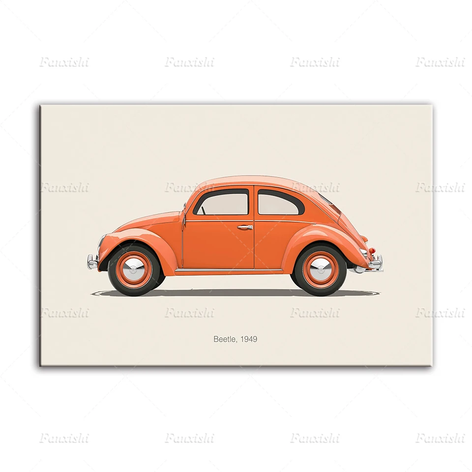 Volkswagen Beetle Car Vintage Posters Home Decor Canvas Painting Wall Art Prints Modular Pictures Boys Bedroom Living Room Gift