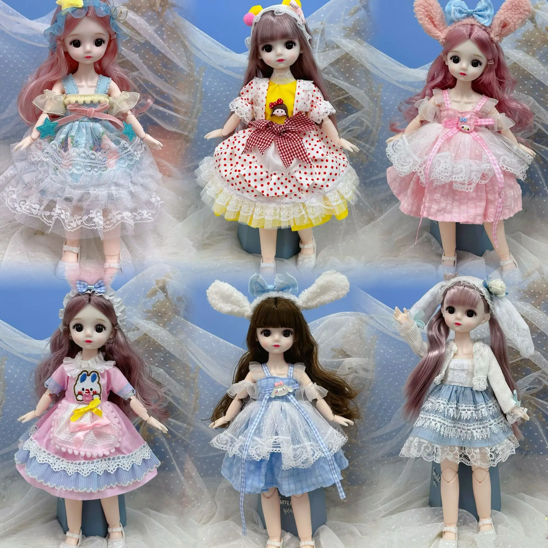 

LL New 30cm 1/6 Girls toys BJD Hinged Dolls with Clothes 23 Joints Movable Princess Dress Up Birthday Gifts DIY Dollhouse Toys