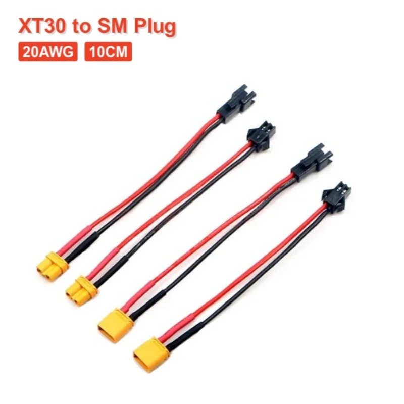 2 adet/grup XT30 Erkek Dişi Fiş SM Konnektörü şarj adaptörü Kablosu 20AWG 10 cm Silikon Tel RC Model Uçak Araba Aküsü