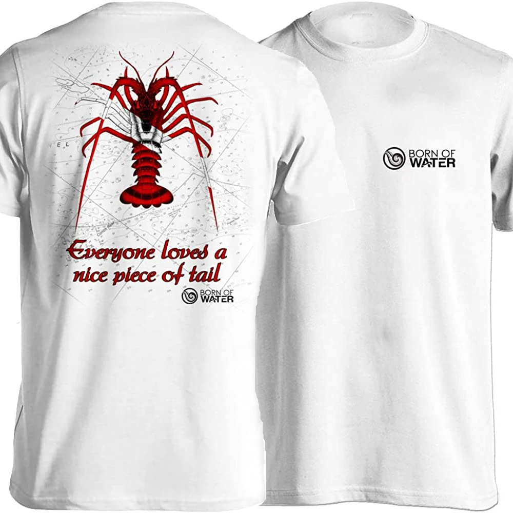 Lobster Scuba Diving 100% Cotton Short Sleeve O-Neck T-Shirt: Men\'s Short Sleeve for Fishing, Boating and Beach Casual T-shirt