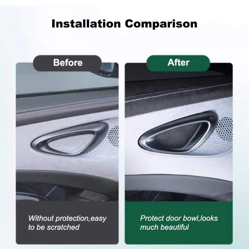 For BYD Seal EV 2022-2024 Alcantara Suede Door Handle Bowl Anti-Scratch Decor Trim Decals Dustproof Car Interior Accessories