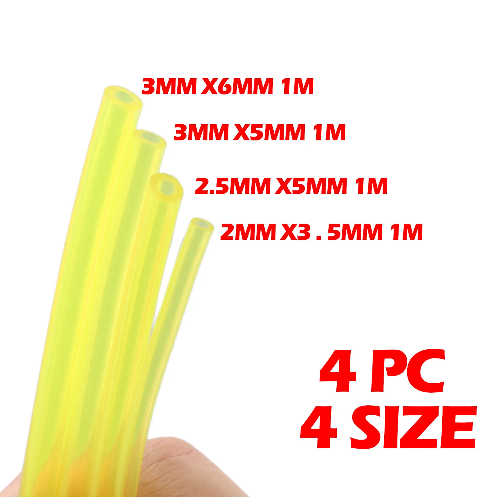 

4PCS Petrol Fuel Gas Line Pipe Hose Petrol Line For String Trimmer Chainsaw Saw Blower Grass Cutter Brushcutter Fittings