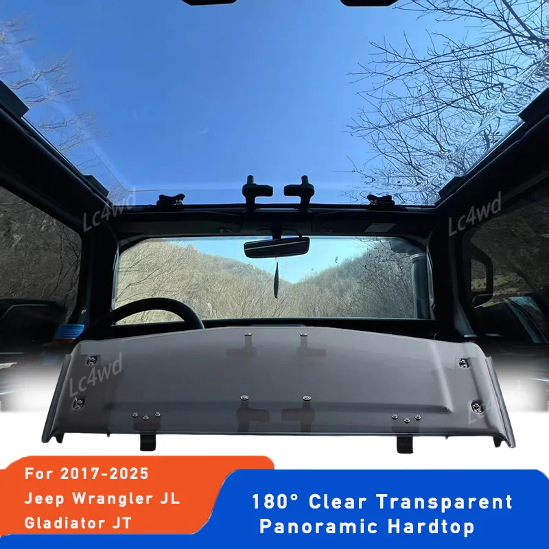 

LC4WD 4x4 Exterior Aceessories 180° Clear Transparent Sky Roof Panoramic Hardtop For 2018-2025 Jeep Wrangler JL&Gladiator JT