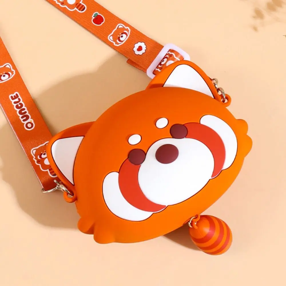 Casual Pinch To Whistle Panda Crossbody Bag Animal Cartoon Red Panda Bag Kawaii Creative Panda Silicone Bag School Bag