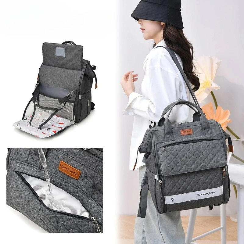 New Diaper Bag Backpack Fashion Baby Diaper Bag Backpack USB Large Capacity Lightweight Going Out Baby Products Storage Bag