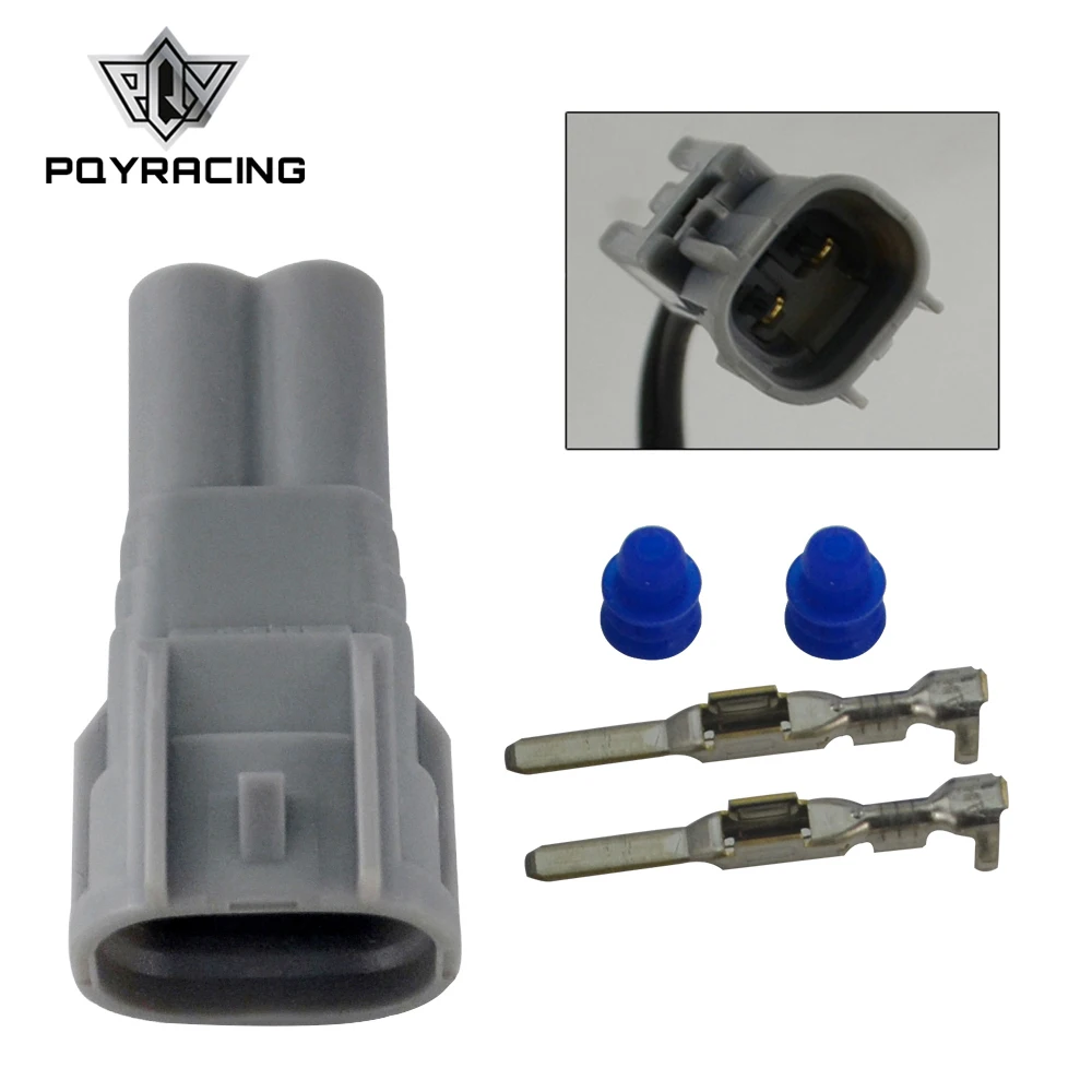 Gray 2 Pin 2-Way Waterproof Auto Connector(2.2)Male,Efi Plug,Including Terminals + Seal Waterproof Plug 90980-11155